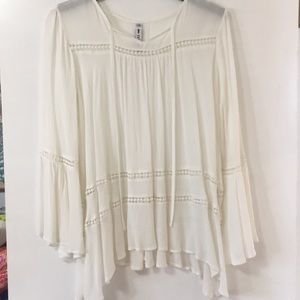 Lord & Taylor bohemian top with bell sleeves